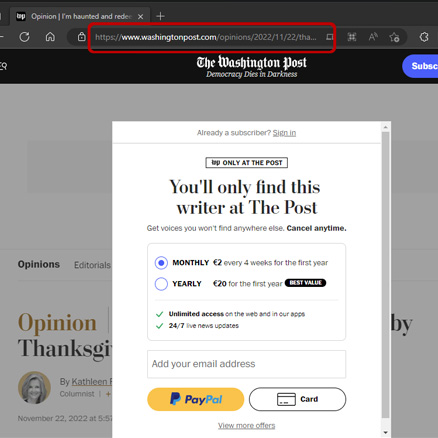Copy page address
